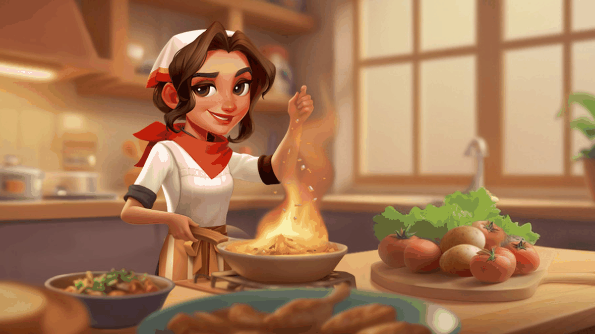 Flambé®: Merge & Cook gameplay screenshot